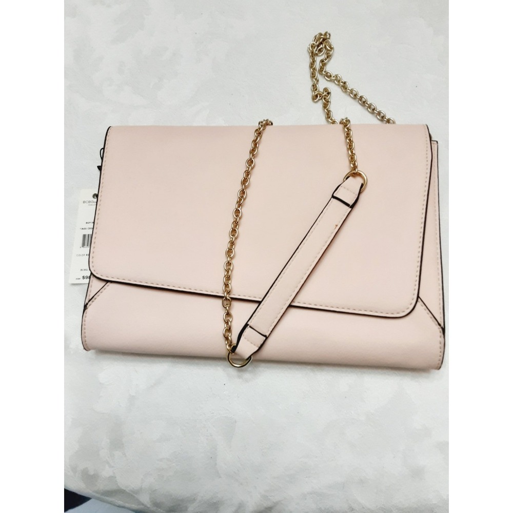 BCBGeneration Ines Cross Body Bag Pink Rose Smoke NEW Gold Tone Strap 11x8